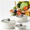 Happy Rain 3-Piece Porcelain Soup Pot Set