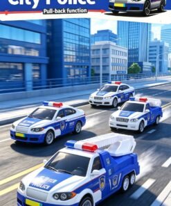 4-Piece City Police Pull-Back Car Set