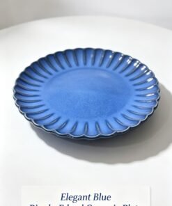 Deep Blue Fluted Ceramic Plate-Extent26