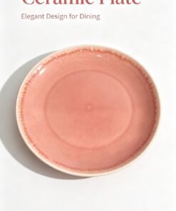 Coral Pink Reactive Glaze Ceramic Plate-Extent25.5