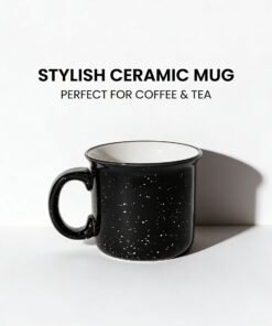 Starry Night Black Speckled Ceramic Mug
