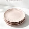Light Pink Fluted Ceramic Plate-Extent25.5