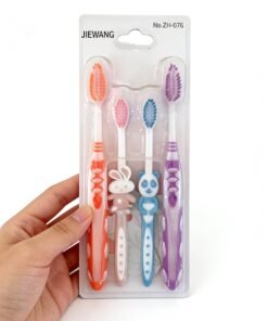 Jiewang ZH-076 4-Pack Family Toothbrush Set (2 Adult + 2 Kids)