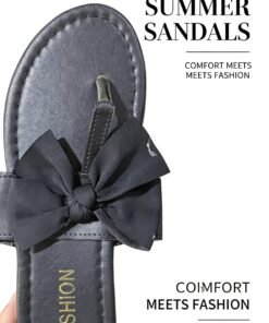 Black Bow Flip-Flops