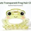 Cute Frog Transparent Shark Hair Claw - Fun Rhinestone Hair Clip