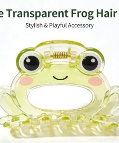 Cute Frog Transparent Shark Hair Claw - Fun Rhinestone Hair Clip