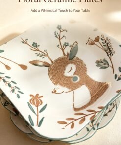 Forest Deer Square Plate-17.5cm