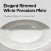 Elegant Rimmed White Porcelain Plate - Extent24.5