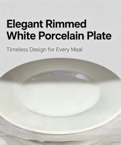 Elegant Rimmed White Porcelain Plate - Extent24.5