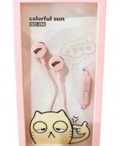 Pink Cartoon Cat Earphones