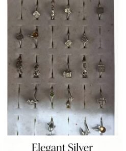 Silver-Tone Mini Charm Rings