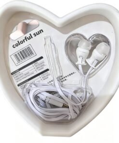 White Heart-Shaped Earphones