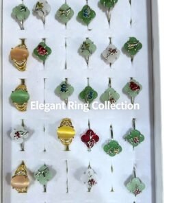 Multi-Color Clover Gemstone Rings