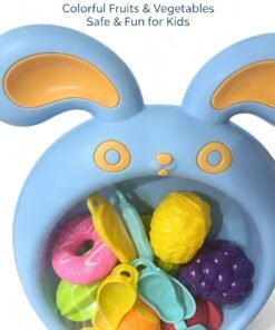 Cute Bunny Fruit Cutting Play Set / Pretend Play Food Kitchen Toy for Kids