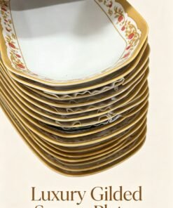 Golden Floral Rectangular Plate -30cm