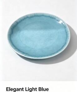 Turquoise Reactive Glaze Ceramic Plate-Extent26