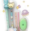 Evanst Planet Bunny Erasable Gel Pen Set with Eraser