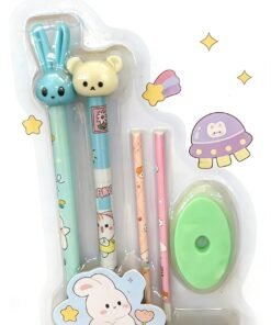 Evanst Planet Bunny Erasable Gel Pen Set with Eraser