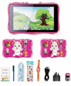 FLYPHX F702 儿童平板电脑 - 7 英寸安卓 14 系统 - 6GB 内存 256GB 存储 - 预装 IWawa 应用软件 - 家长控制功能 - 粉色