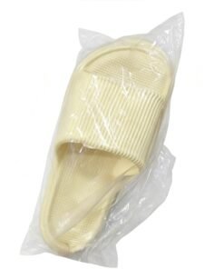 Cream Ribbed Comfort Slides