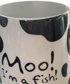 Cow Print "Moo! I'm a Fish!" Ceramic Mug