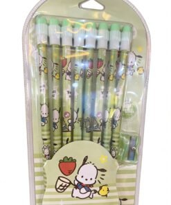 Pochacco Themed HB Pencil Set (8-Pack + Pencil Sharpener)
