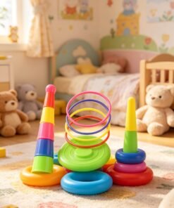 Rainbow Quoits Toy Set / Fun Throwing Ring Game for Kids & Family