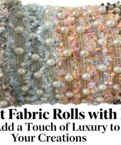 Elegant Pearl Tweed Ribbon - Luxury DIY Craft Material for Hair Accessories & Apparel