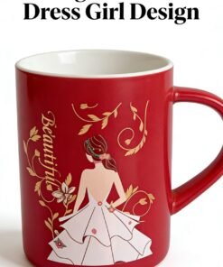 White Gown Ceramic Mug with Lid