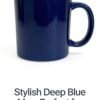 Glossy Dark Blue Solid Color Ceramic Mug