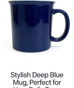 Glossy Dark Blue Solid Color Ceramic Mug