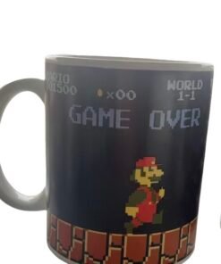 Retro Super Mario "GAME OVER" Pixel Art Ceramic Coffee Mug