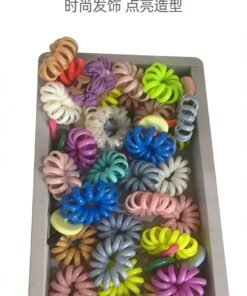 Colorful Spiral Telephone Cord Hair Ties - No Crease, High Elasticity, Hair-Friendly Hair Accessories