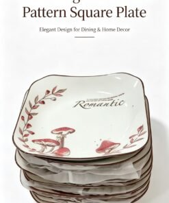 Romantic Mushroom Square Porcelain Plate-Extent18.5