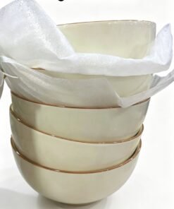 Creamy Ceramic Bowls with Gold Trim-14cm