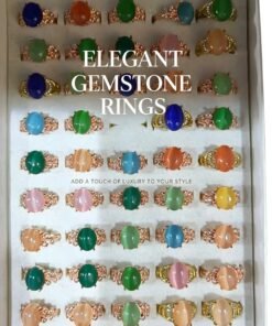 Rose Gold-Tone Cat’s Eye Gemstone Rings